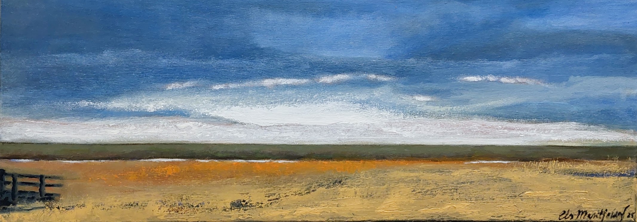 Harger- en Pettemerpolder, olieverf op doek -2025- 80x30 cm.